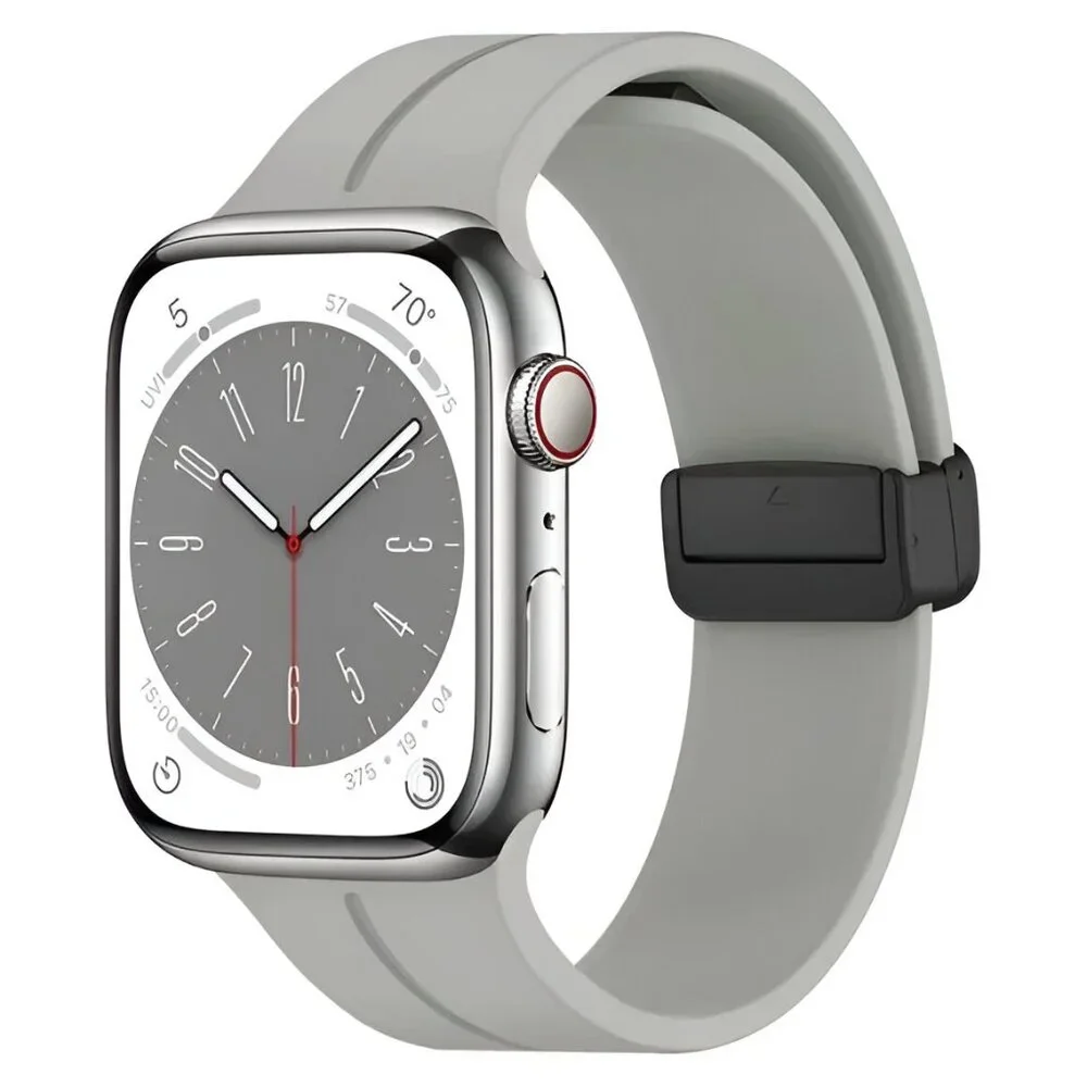 Apple Watch Band Waterproof Magnetic Adjustable Stylish Strap Watch Band Gray - Picture 4 of 4